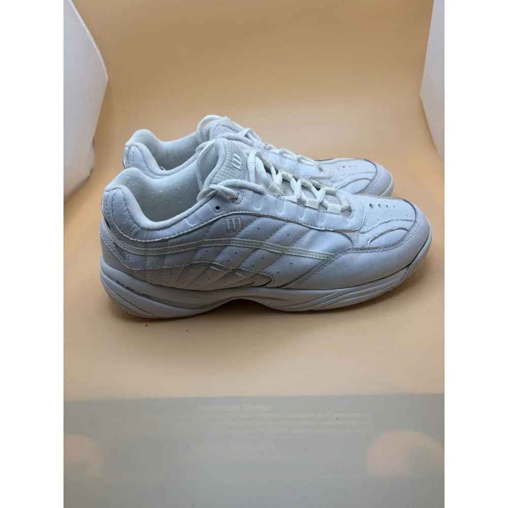 Wilson White Leather Tennis Shoes Low Top Athletic Sneakers Mens Size 7.5
